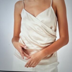 Endless Rose Cream Wrap Over Satin Camisole